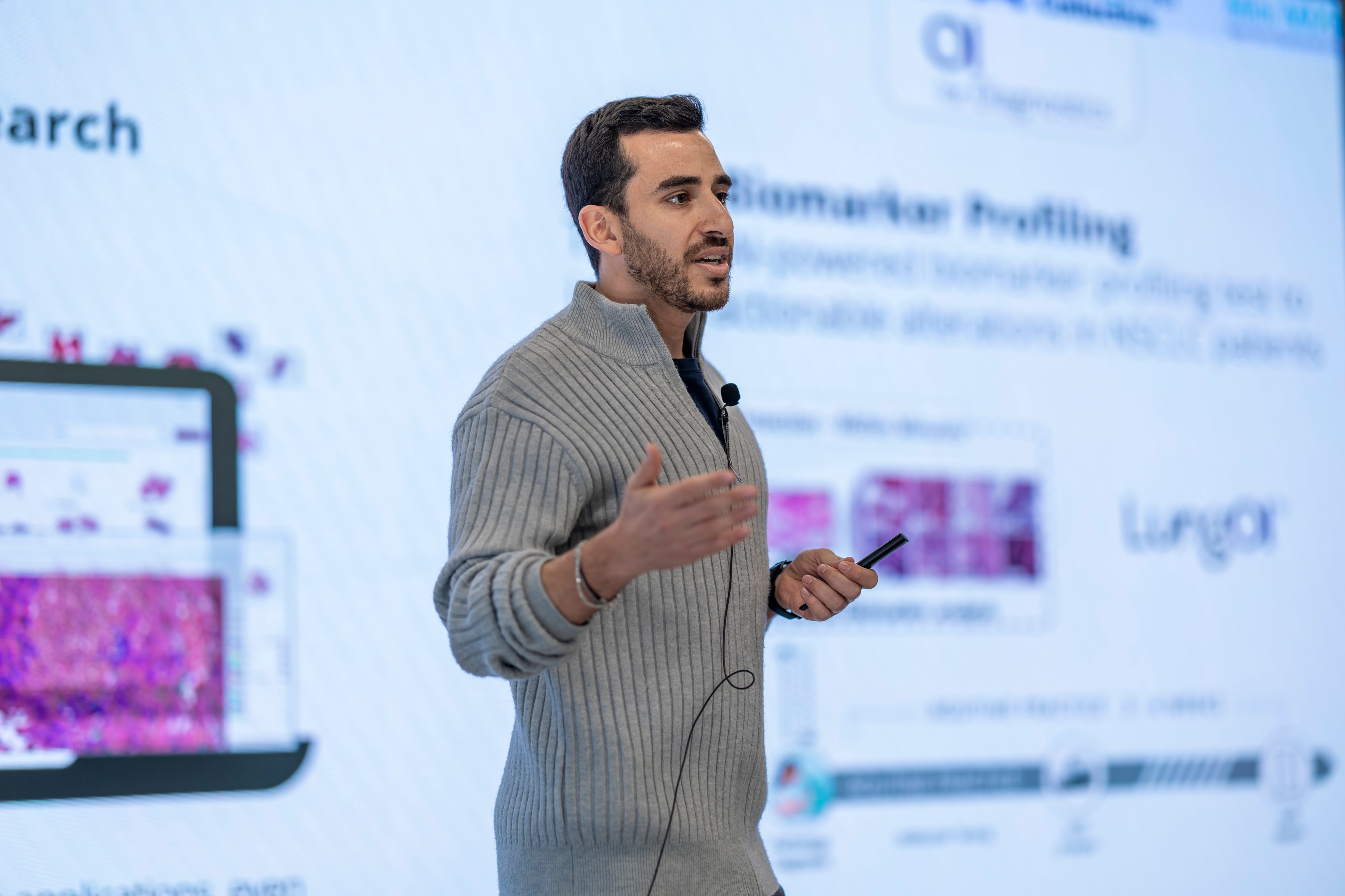 Professional speaker presenting at LAB Miami tech event